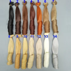 20 cm high temperature big wave handmade doll wigs diy Texitle doll curly hair trees