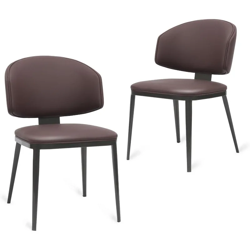 

Dining Chairs Modern High Backrest Comfortable, Fashion Upholstered Kitchen Room Chair Armless Dinner Room Chair with Metal Legs