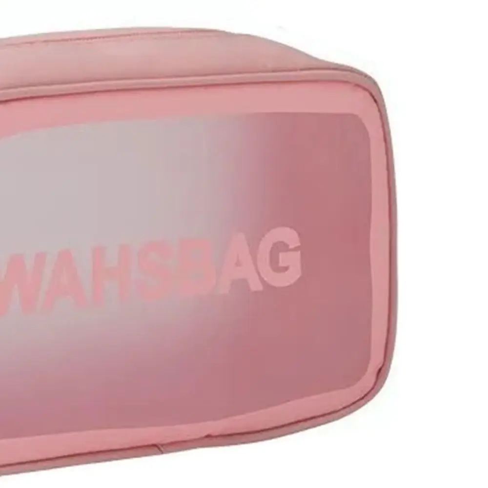 Practical Large Capacity Transparent Makeup Bag With Handle Medium Clear Toiletry Pouch Translucent Travel Wash Bag Storage