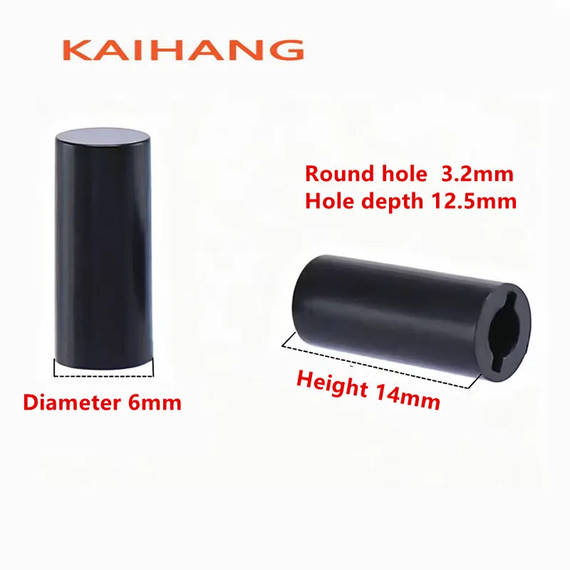 50PCS 6x14mm Black Matte Plastic Tactile Switch Keycap Inner Hole 3.2mm Round Hole Button Cap For 6x6 Tact Push Button Switch