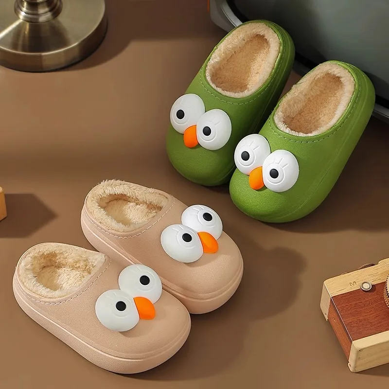 

2025 New Winter New Children's Cotton Slippers Indoor Warm and Waterproof Baby Boys and Girls Wearing Cotton Shoes Outside