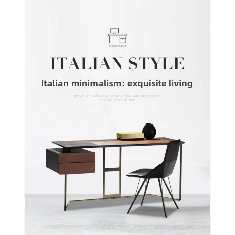 Solid wood Italian minimalist light luxury modern, simple  chairs Nordic style desk desk study computer