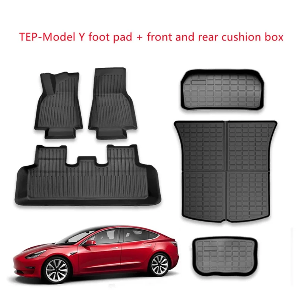 

New For Tesla Model Y Accessories 2021 Dedicated luggage Mat ModelY Boot Liner Trunk Cargo Mat Tray Floor Carpet Mud Pad 3 order