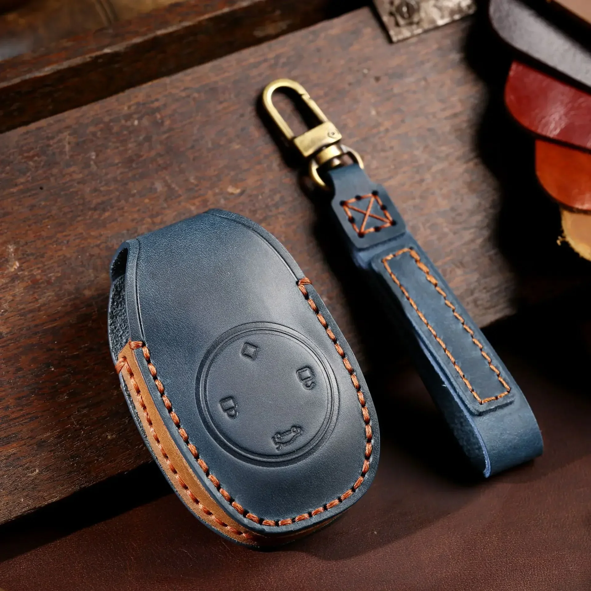 

1pc Car Key Case Cover Shell For Leapmotor T03 2021 S01 C11 Real Leather