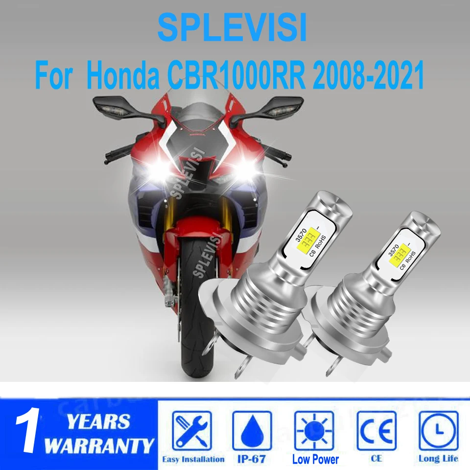

9-16v H7 motorcycle led white headlight 8000LM/Pair Replacement Bulbs for Honda CBR1000RR 2008 2009 2010 2011 2012 2013-2021