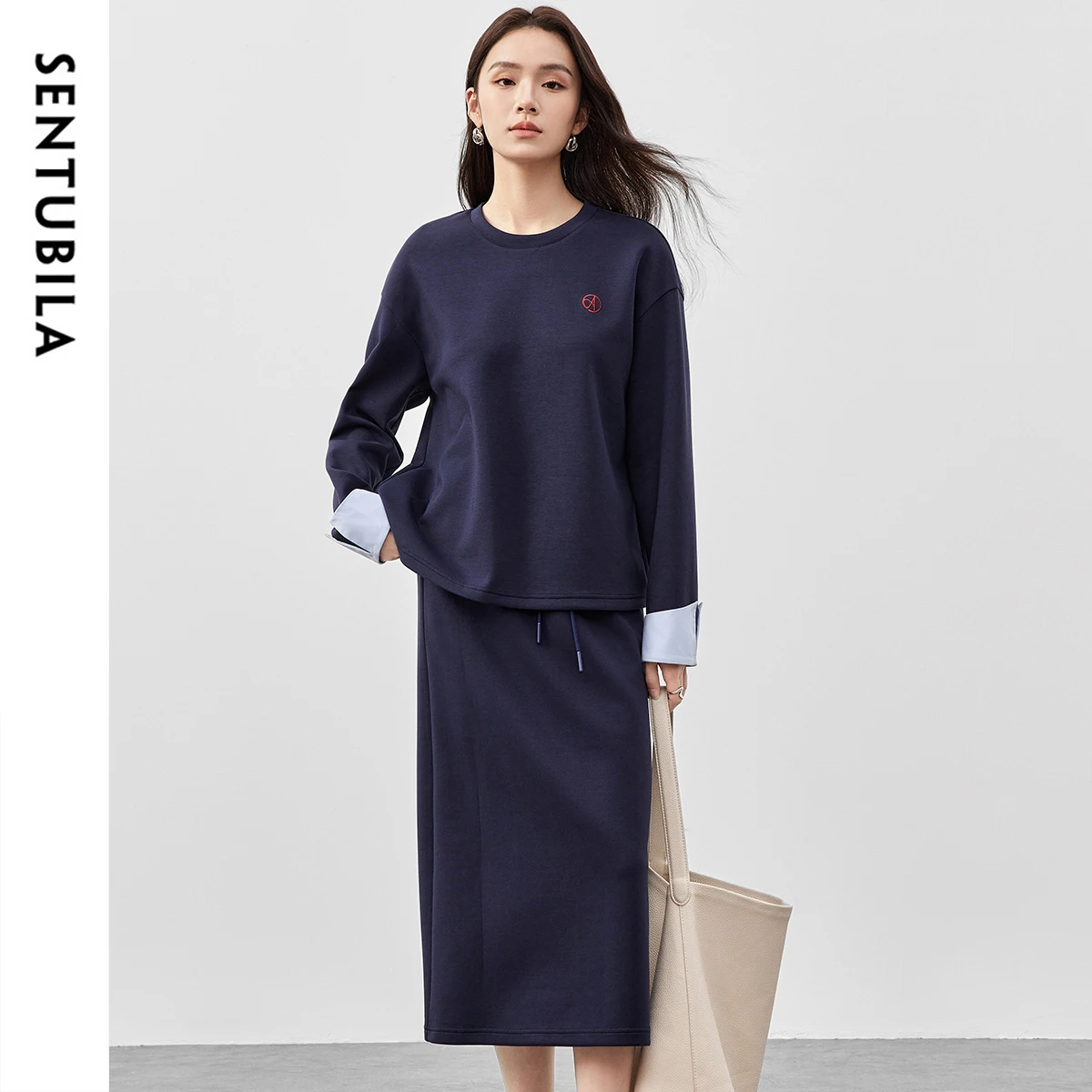 

SENTUBILA Women's Skirt Sets 2025 Autumn Fall New In Matching Sets Embroidery Two Piece Woman Outfits Casual Clothing 151Z58739