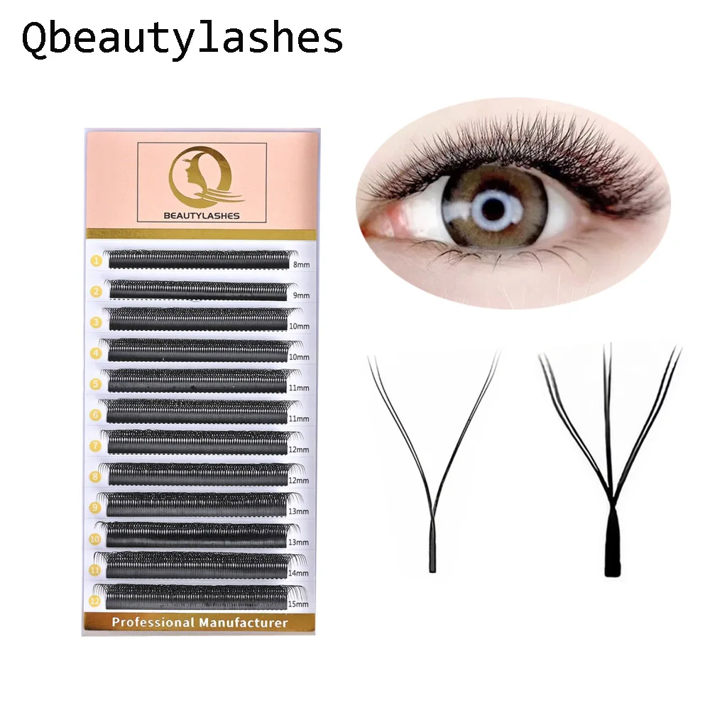 ขนตาปลอม Qbeautylashes YY 6DW รูปทรงต่างๆ ทุกขนาด แบบพัดสำเร็จรูป ต่อขนตาแบบธรรมชาติ นุ่ม ขนตาเส้นต่อเส้น สำหรับแต่งหน้า ขายส่ง