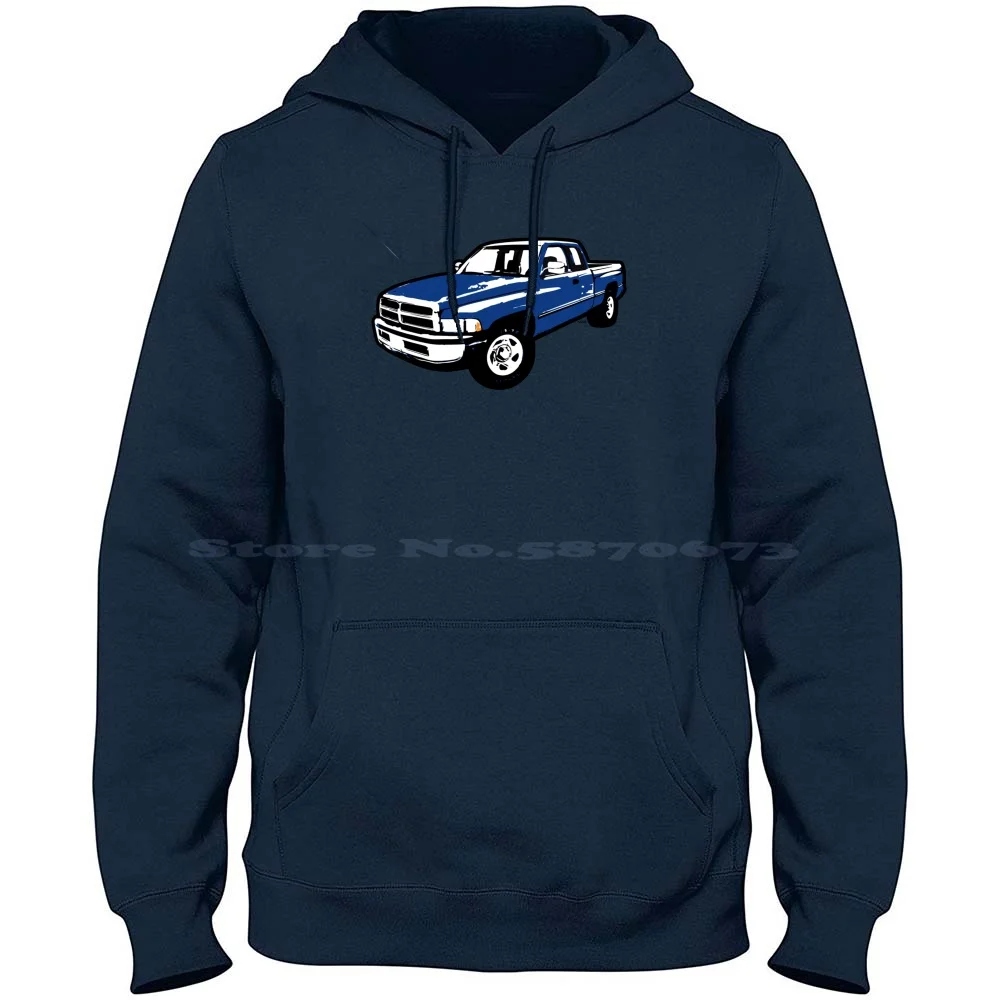 Blue 90S Dr Truck 100% Pure Cotton Hoodie Tshirt 1994 1995 1996 1997 1998 1999 2000 2001 Ram 90S Mopar Pickup Truck Drivers