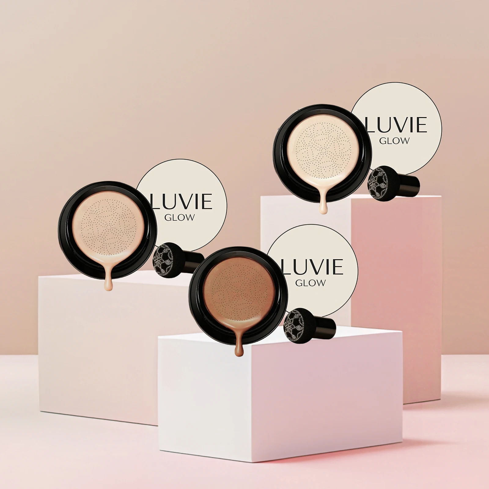 Mushroom Head Air Cushion Moisturizing Whitening Concealer CC Cream Foundation Waterproof Oil Control Long-Lasting Nude Makeup