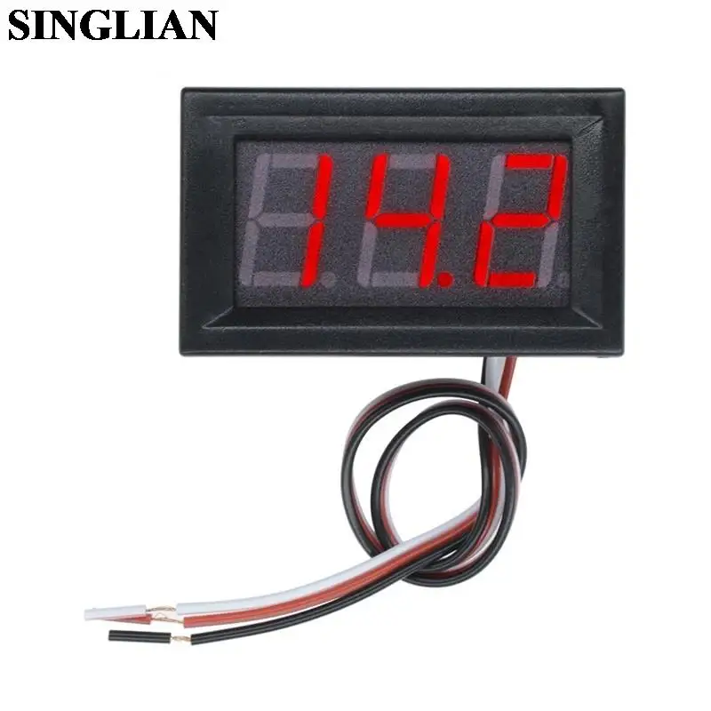 0.56 Inch Mini Voltmeter Tester Digital Voltage Test Battery DC 0-30V 3 Wires Red Green Blue For Auto Car LED Display Gauge DIY