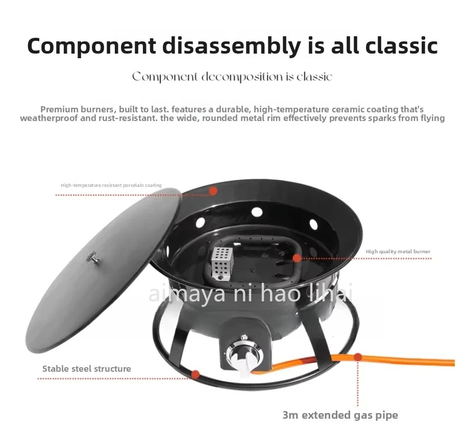 Grill stove gas home courtyard outdoor tent heating stove liquefied gas outdoor smokeless bonfire stove