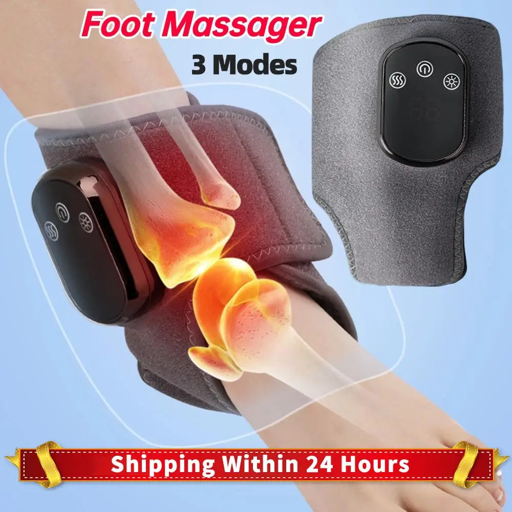 

3 Vibration Mode Electric Foot Massager Relaxation Ankle Warm Hot Compress Ankle Brace Joint Sprain Massager Ankle Protection