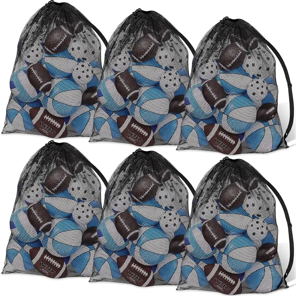 Extra Large Sports Ball Bag 30 x 40 Inches Mesh Soccer Basketball Bags Large Mesh Pouch with Adjustable Shoulder Strap for F