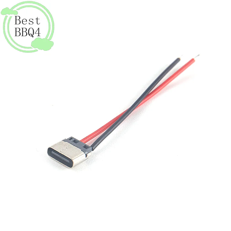 (BBQ4)5Pcs 2P USB Type-C Welding Wire Female Connector Cable For Mobile Phone Charging