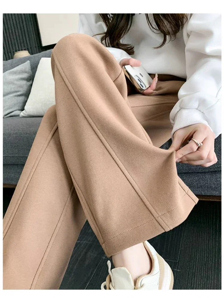 Maternity Casual Trousers High Waist Striped Patchwork Floor-length Pregnant Woman Wide Leg Pants Loose Pregnancy Clothes Z61