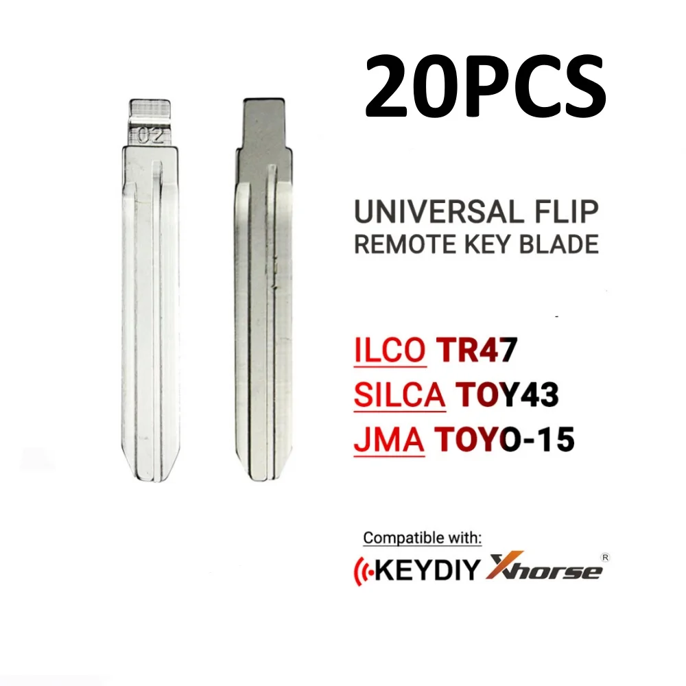 

20шт # 02 TOY43 keydiy xhorse Flip Remote Key Blade для TR47 Toyo-15 Toyota