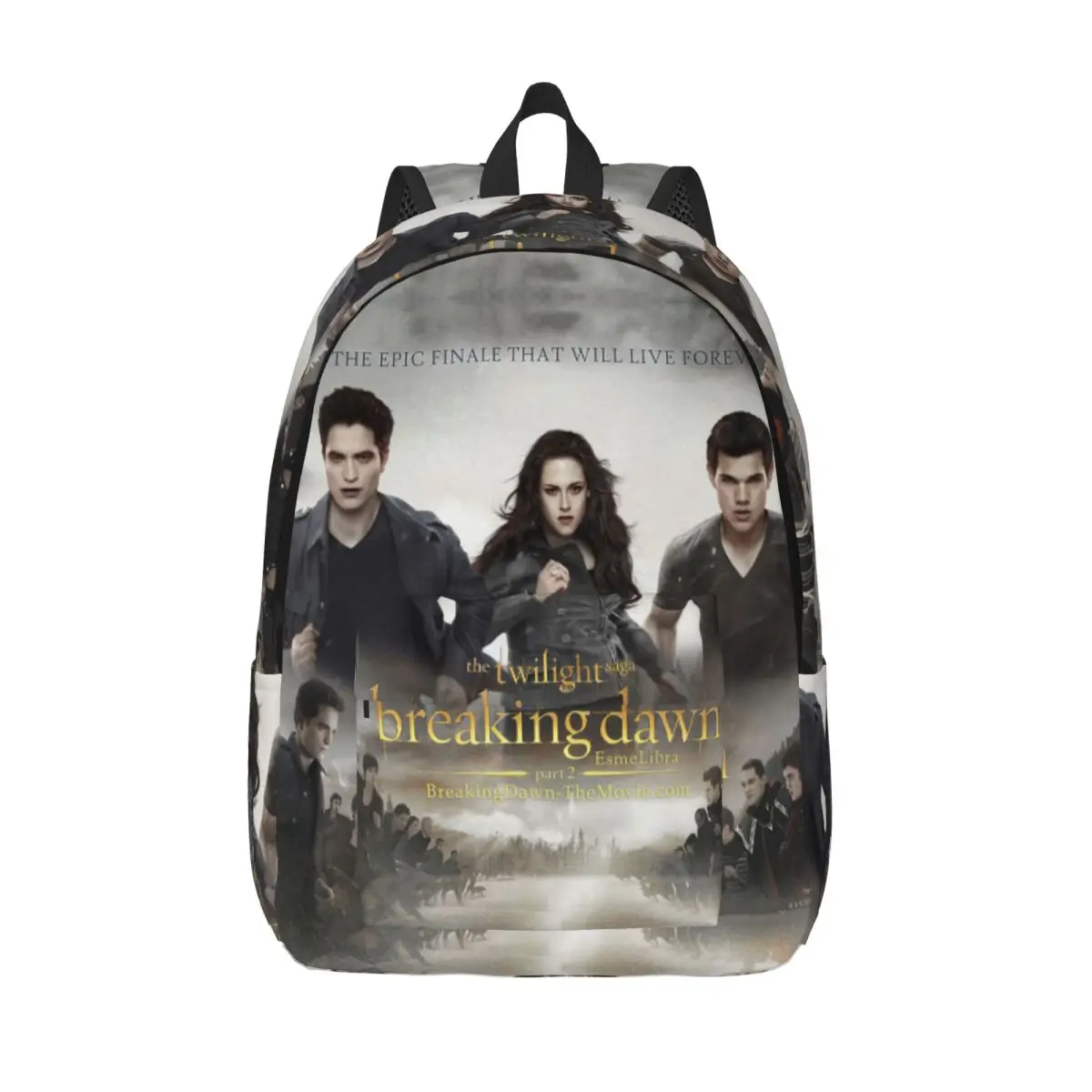 Twilight Saga Breaking Dawn Backpack Middle High College School Student Edward Bella Jacob Black Bookbag Teens Daypack Travel