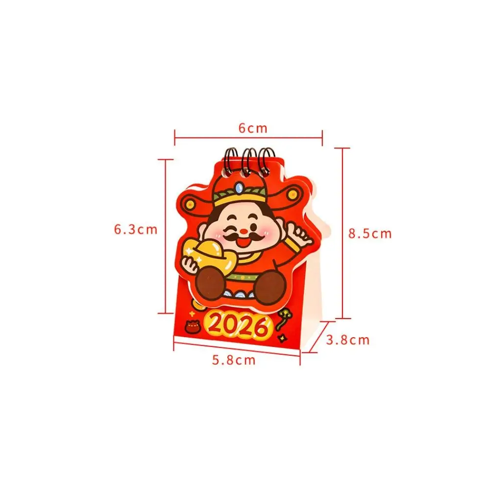 Simple Red Desk Calendar To Do List Cartoon Mini Calendar 2026 Coil Calendar Desktop Decorations