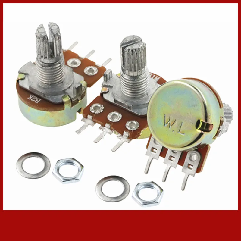 10valuesX1pcs = 10Pcs WH148 Potentiometer 3pin 1K 2K 5K 10K 20K 50K 100K 250K 500K 1M 15มม.Potentiometer ชุด3pin พร้อม AG2หมวกกล่อง