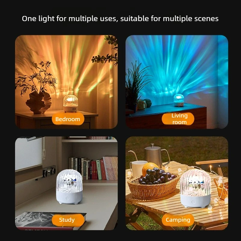 Water Ripple Starry Sky Light Projector Bedroom Aurora Atmosphere Lamp Bluetooth Dimmable Gift