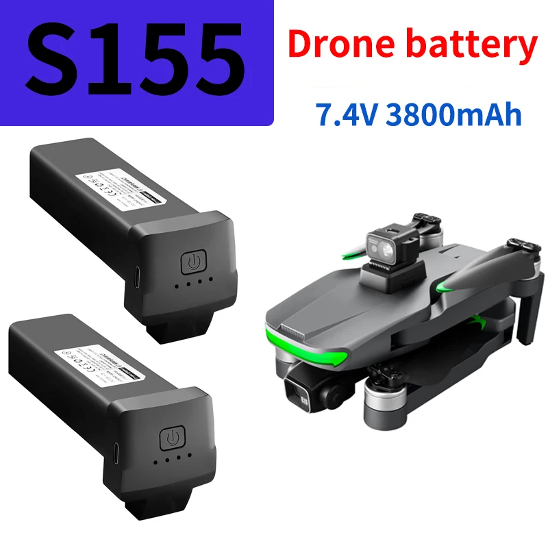 S155 ProMax Drone Battery 7.4V 3800mAh 40min Long Life For S155 Max Dron Spare Battery S155 Accessories Parts