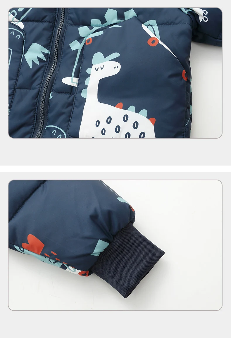 Children Winter Warm Down Jacket Parka Boy Baby Overalls Toddler Girl Clothes Kids Dinosaur Clothing Set Hooded Coat Snowsuit