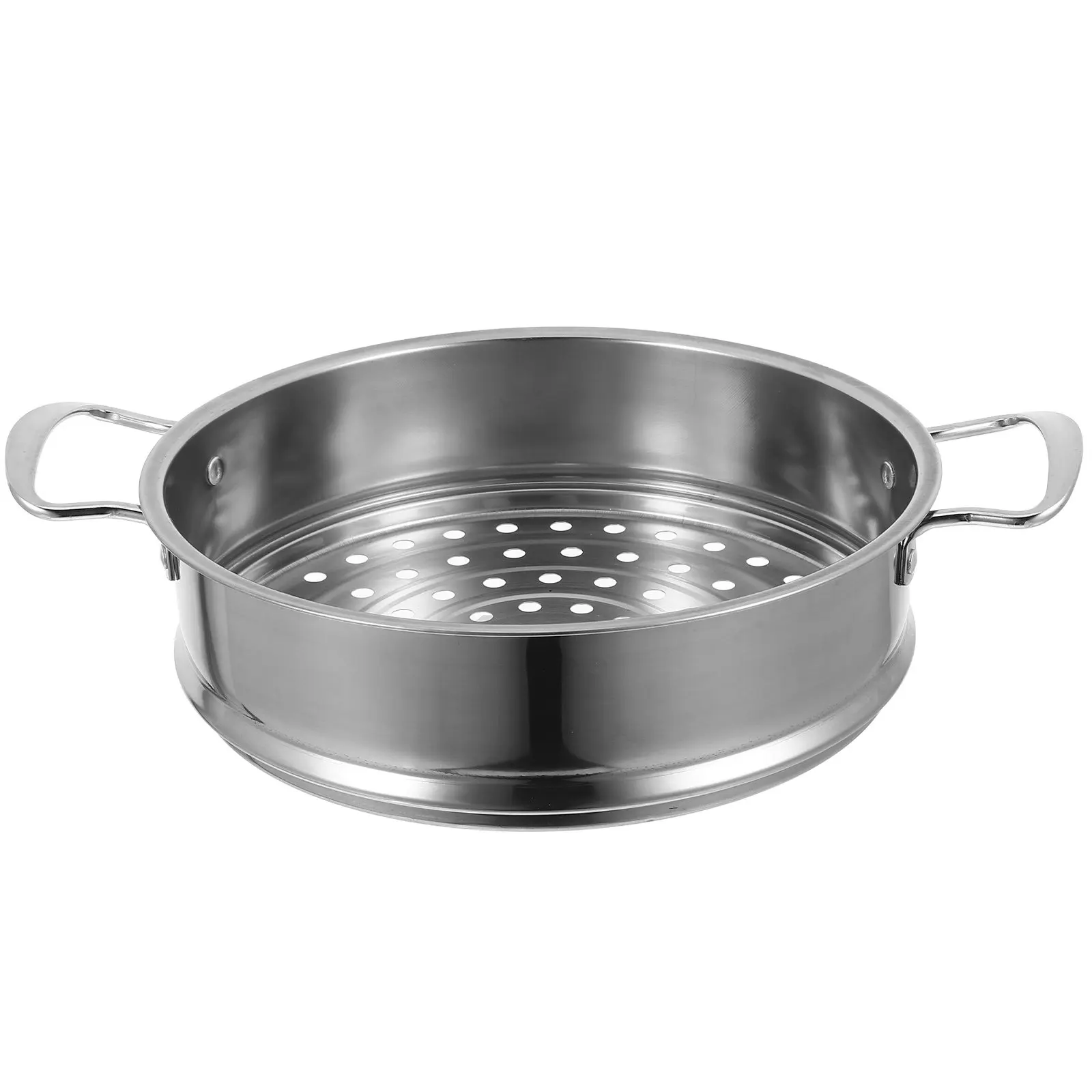 

Stainless Steel Steamer Basket 24Cm Even Heat Distribution Round Steamer for Vegetables Dumplings Seafood Bao Bun Wok Pot