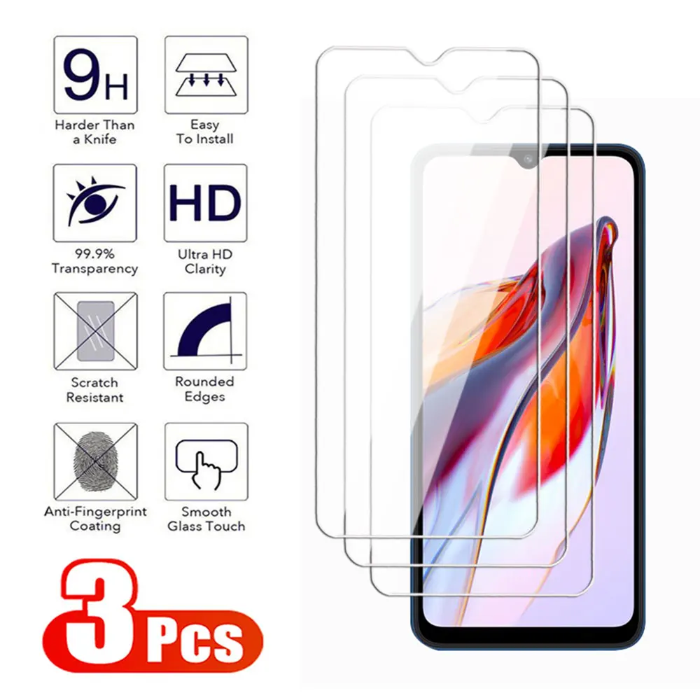 3Pcs Screen Protector For For Redmi Note 13 12 Pro plus 4G 5G Tempered Glass For Redmi 13C 12S 12C 4G 5G Transparent glass Film