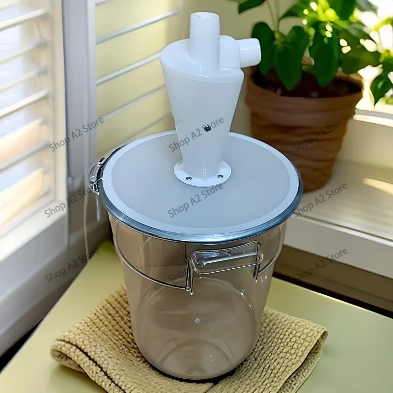 Small Cyclone Separator Dust Collector, Dust Collection Bucket for Putty Powder Grinding, Precious‑Metal Dust Recovery Device