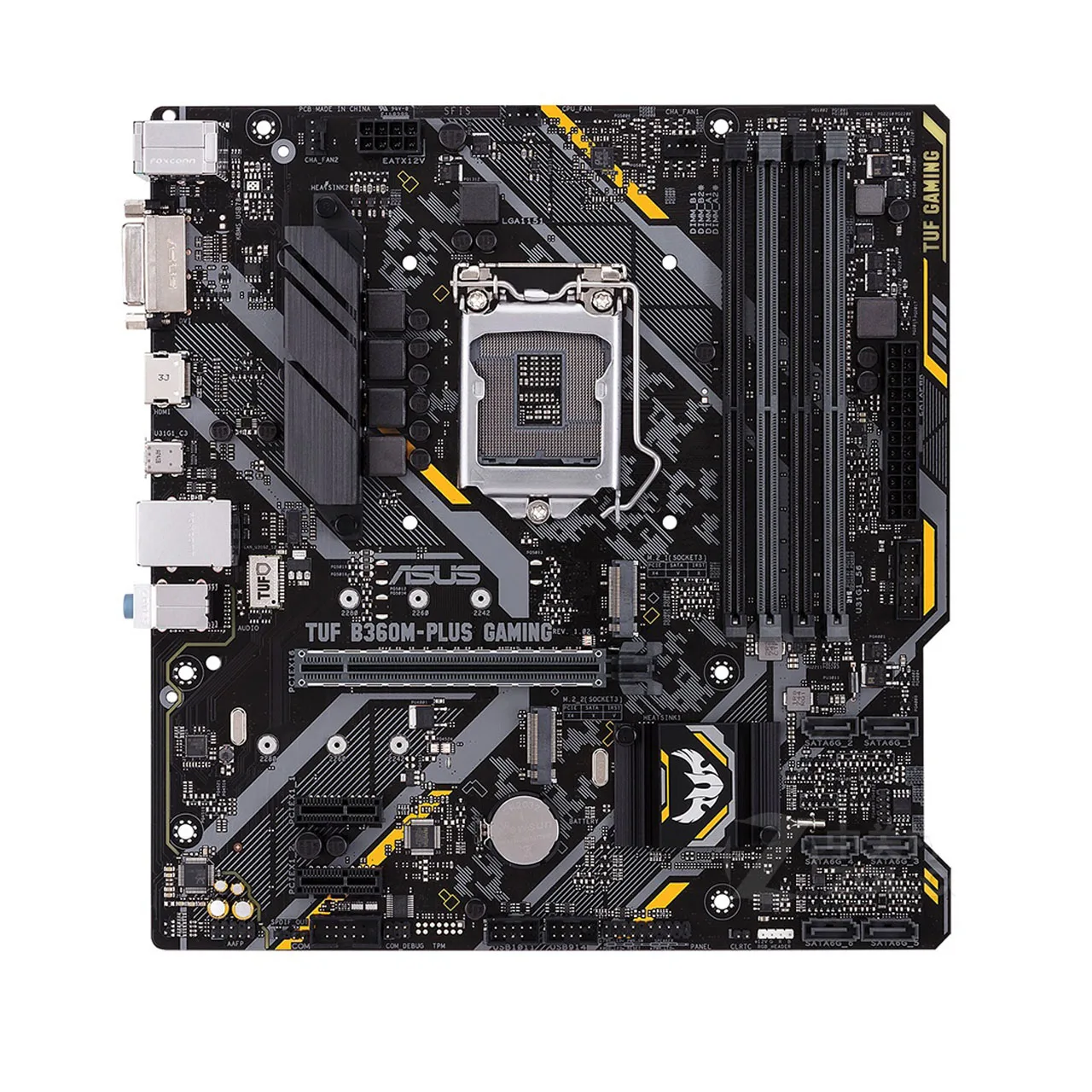 Asus Tuf B360M-PLUS Gaming Computer Moederbord Lga1151 Intel B360 M.2 Micro Atx Ddr4 Dimm Sata Iii Ondersteuning I7/I5/I3 Usb3.1 Gen2