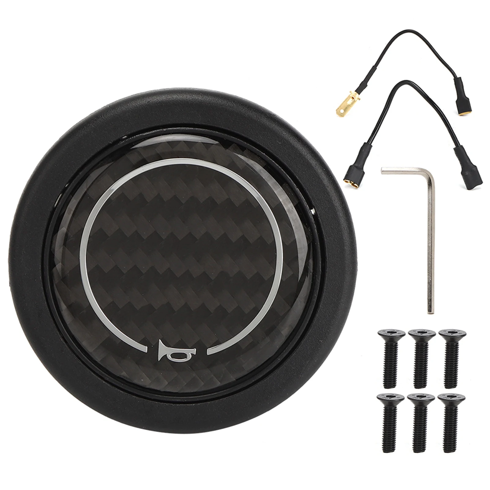 

Carbon Fiber Horn Push Button Kit for 6 Bolts for Nardi Steering Wheel Car Modified Accessory