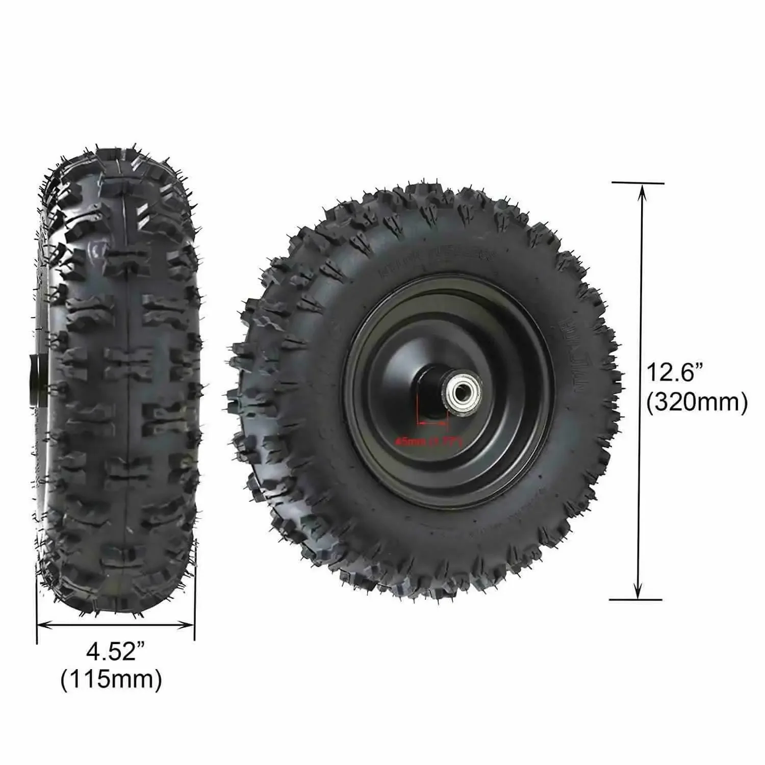 4.10-6 4.10x6 Wheel Rim 6 inch Front Tire for Mower Go kart ATV Quad bike image 2