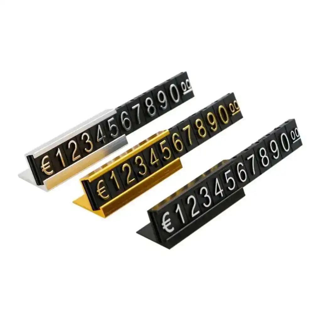 Aluminum Frame Jewelry Numeral Pricing Cube Sign Adjustable Number Price Display Counter Stand Tag Label Set For Retail Shop - Image 3