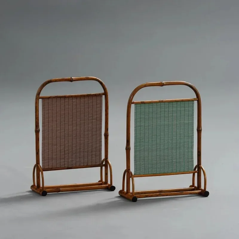 Japanese Small Bamboo Screen Teahouse Table Pendulum Partition Creative Display Decoration Screen Tea Room Crafts Gifts New