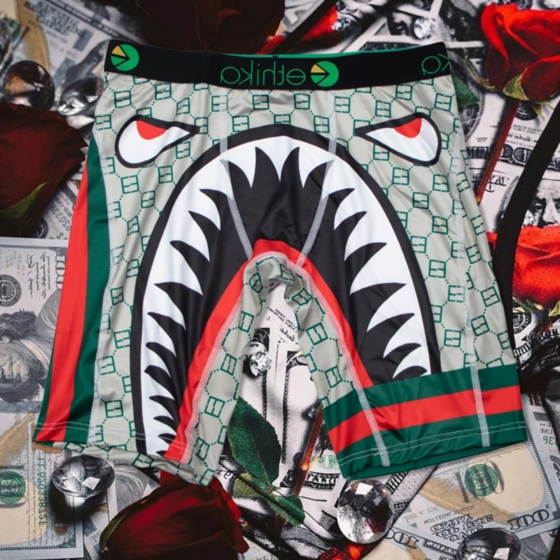 ETHIKA الرجال الملابس الداخلية الملاكمين موضة مطبوعة الرجال سراويل الملابس الداخلية الرجال السروال boxershort جذوع حجم كبير تنفس الملاكمين
