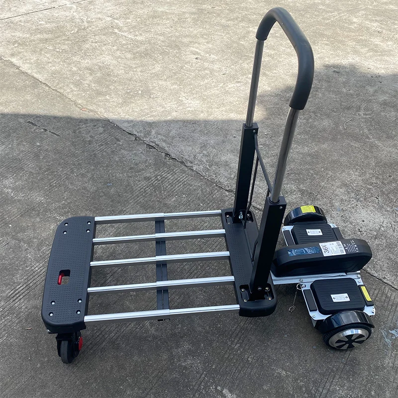 Electric Hand Truck, Foldable and Designed for Hauling Cargo, Logistics Warehouse Hand Truck, Telescoping Frame