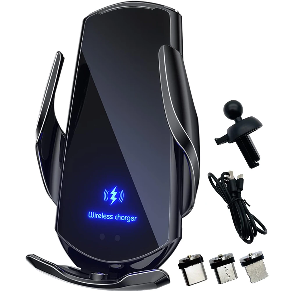 

Q3 Smart Sensor Car Phone Wireless Charger 15W Fast Charging Auto-Clamping Car Phone Holder Air Vent Phone Holder