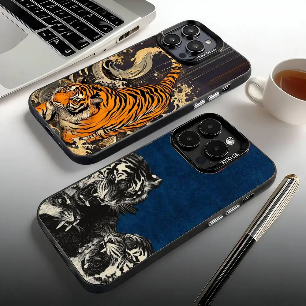 

Tiger illustration Phone Case For iPhone 17,16,15,14,13,12,11,Pro,Max,Plus,Mini, Air,SE Anti Fall Matte Hard Bumper