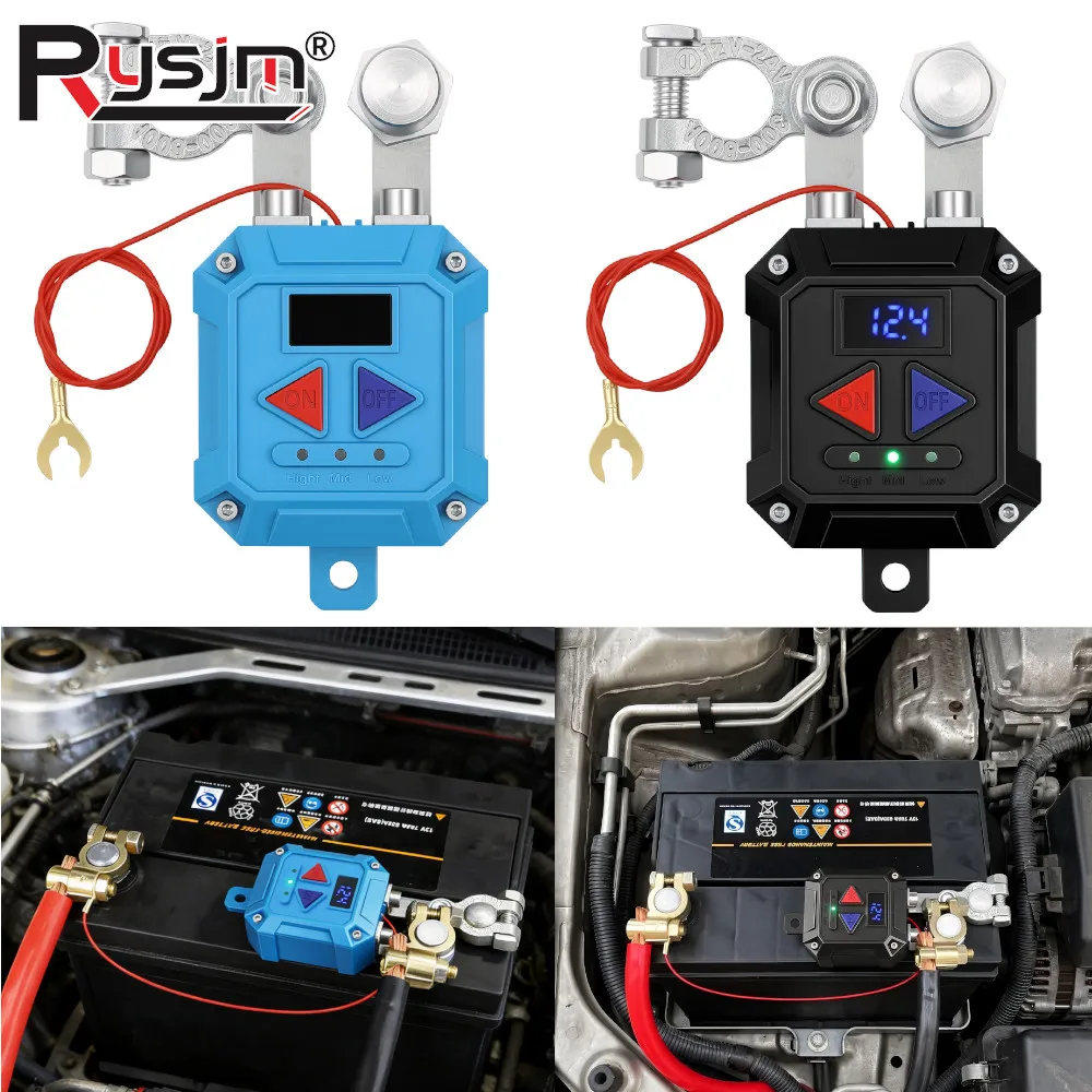 

N 12V Car Battery Cut off Switch WirelessN Remote Control Disconnect Battery Relay Led Display With Remote control ON/OFF Button