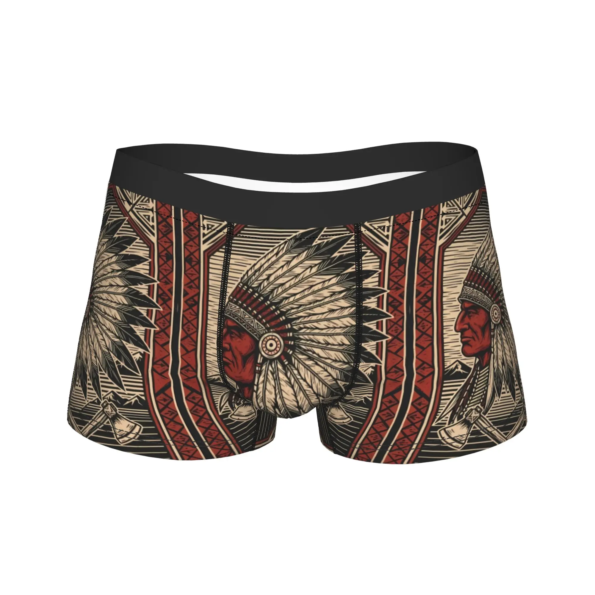 Tribal Chief Print Underwear  Male Shorts Briefs Breathable Boxer Shorts Quality Print Plus Size Underpants