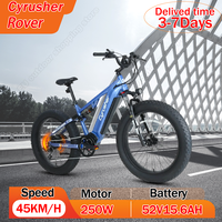 Cyrusher Rover Electric Bike 250W Peak Motor 52V15.6AH Lithium Battery Hydraulic Brake E-bike 26 Inch Fat Tire Electric Bicycle