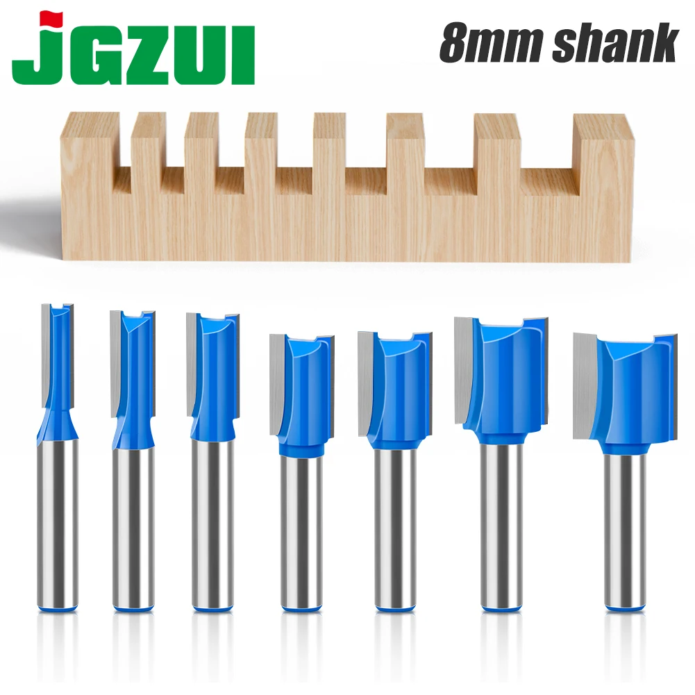 1pc 8mm Shank Straight Bit Tungsten Carbide Double Flute Router Bits Milling Cutter For Wood Woodwork Tool