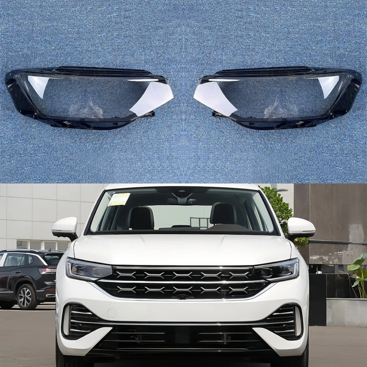 

Для Volkswagen Vw Tayron 2023 корпус противотуманных фар прозрачная лампа налобный фонарь затенение оргстекло замена оригинальных линз