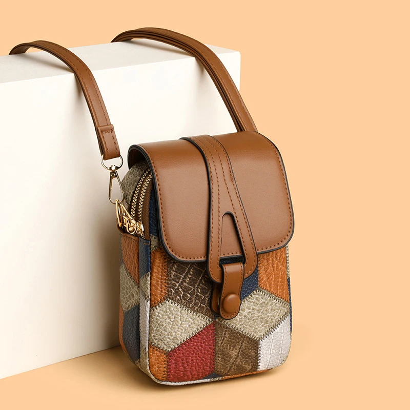 Handytasche Umhängetasche Damen Umhängetasche Vielseitig Modisch Exquisit Weiches Leder Lässige kleine Tasche