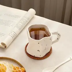 Personalized Irregular Coffee Mug,Matte Ink Dot Tea,Heat-resistant Cup,Exquisite Luxurious Home Drinkware Microwave Can Be Used