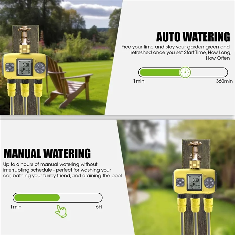 

ABVT-Water Timer Irrigation Watering System Garden Irrigation Watering System Control Sprinkler Programmer Tools