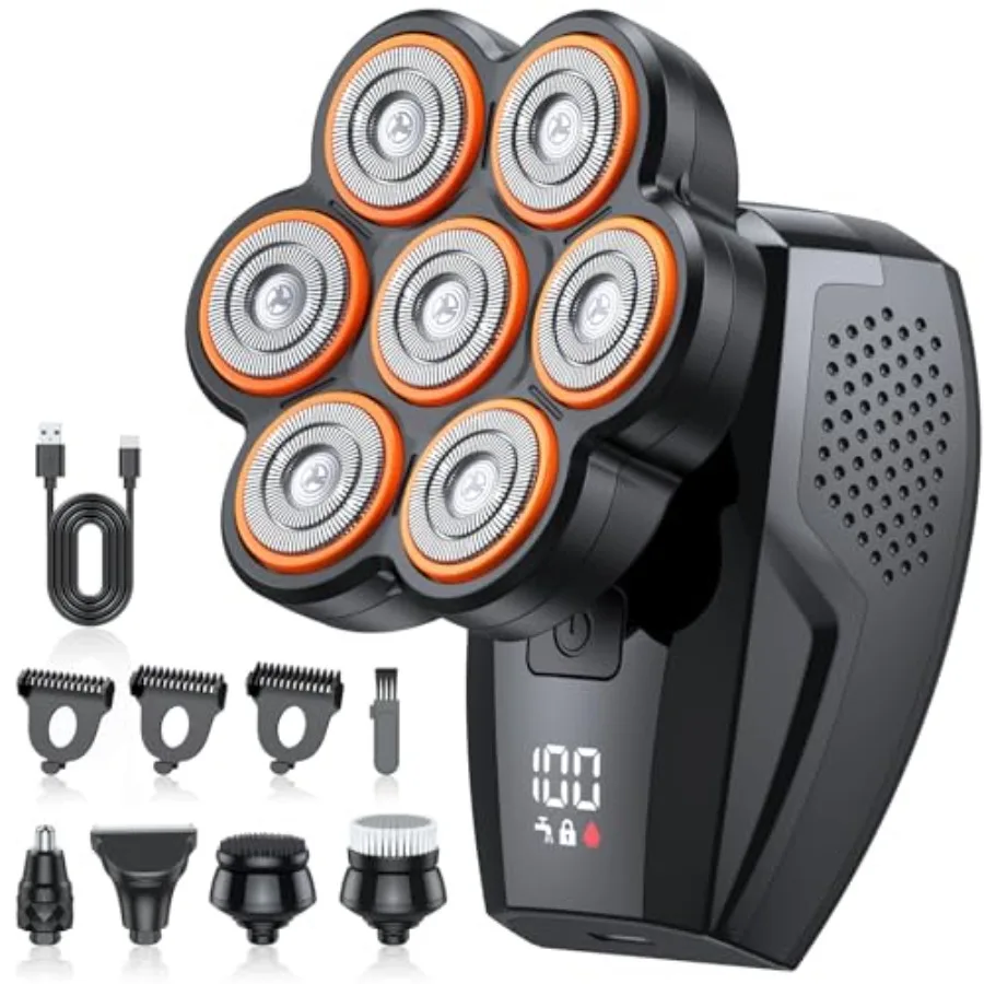 

Head Shavers for Bald Men 7D Electric Razor 10000 RPM High-Speed Mens Head Shaver LED Display and IPX7 Waterproof for Wet/Dry U