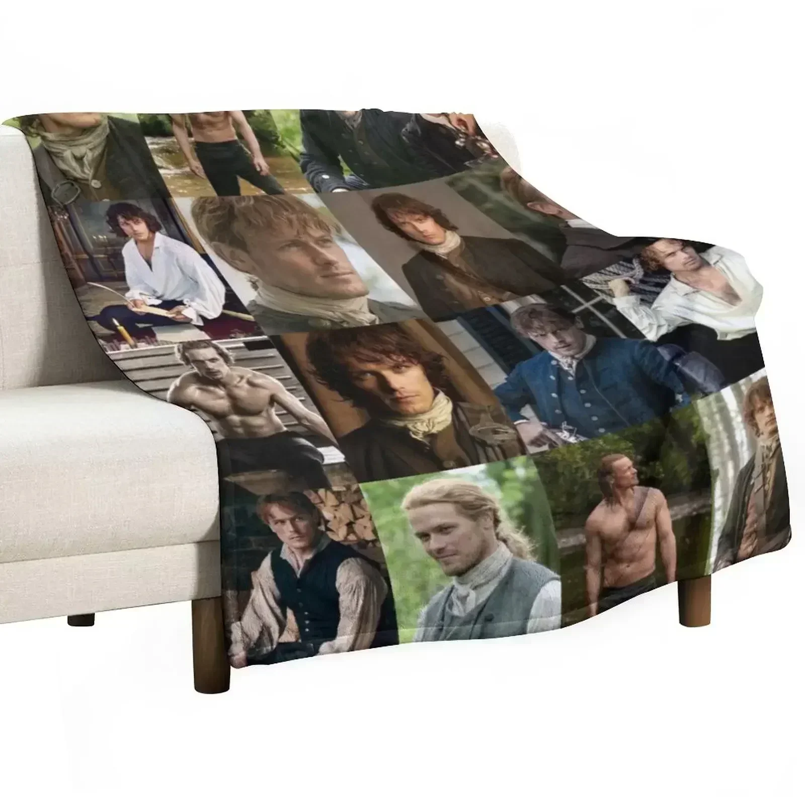 Sam Heughan Throw Blanket Flannel Vintage Sofas Luxury Throw Cute Plaid valentine gift ideas Blankets