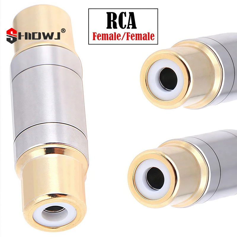 1/2pcs Dual R/C/A Connectors Audio Adapter Female To Female Converter Microphone AV Adapters For Home Amplifier Speaker