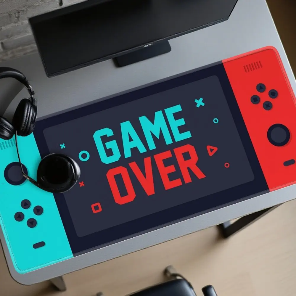 Red and Blue Game Controller Theme Mouse Pad Anti-Slip Rubber Base Thickened Office DeskPad Computer Notebook PC Accessories XXL